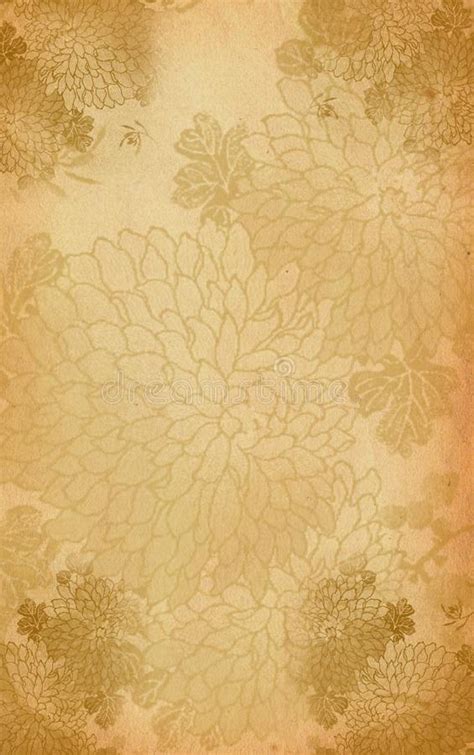 Old Paper Background With Flowers Stock Image Image Of Colored Color