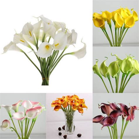 Pcs Simulation Calla Lily Artificial Flower Pu Real Home Decoration