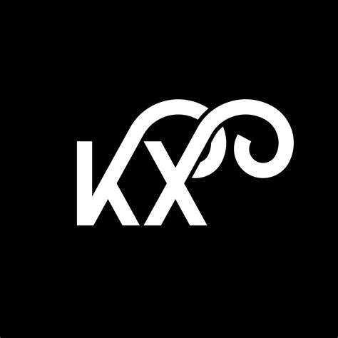 Diseño Del Logotipo De La Letra Kx Sobre Fondo Negro Concepto De Logotipo De Letra De Iniciales