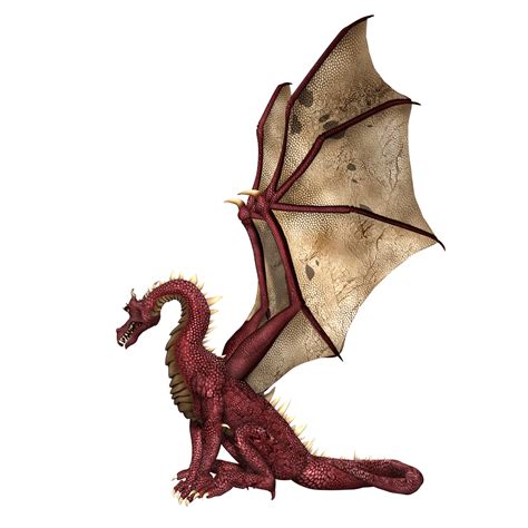 Dragon Red And Brown Wings Flying Up Transparent Png