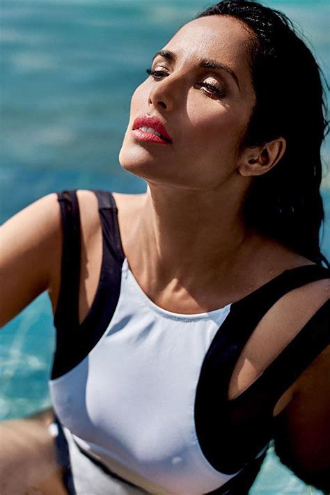 Padma Lakshmi Hot Wet Swimsuit Stills From Elle India 2016