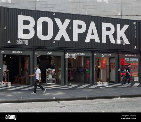 Boxpark Pop Up Shops In Shoreditch High Street In East London Stock