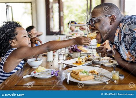 Guests Having Breakfast At Hotel Restaurant Stock Image Image Of