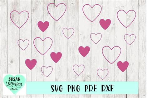 Hearts Tumbler Full Wrap SVG Valentine's Day Hearts | Etsy