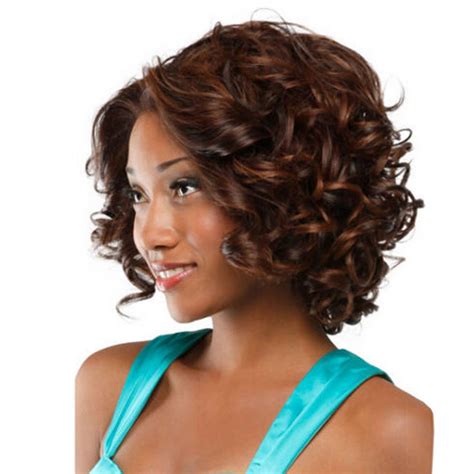 Us Women Short Black Curly Wigs For Women African Lady Afro Full Curly