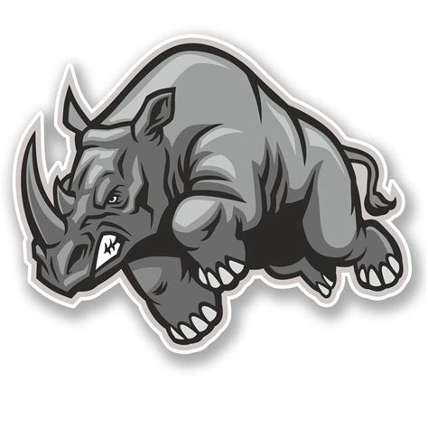 2 X Angry Rhinosaurus Vinyl Sticker Decal Ipad Laptop Helmet Car Rhino