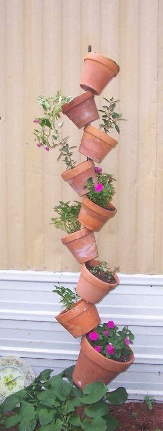 Stack Of Flower Pots Use A Piece Of Rebar From Your Home And Garden