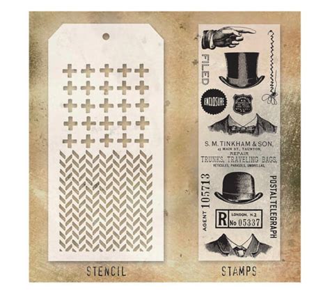 Tim Holtz Stampers Anonymous Stampstencil Set Plus And Etsy