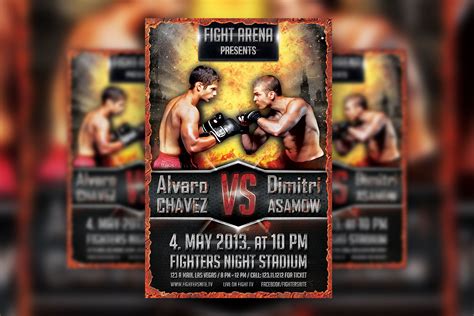 Burnt Galactic Mma Boxing Fight Flyer Template Free Resource Boy