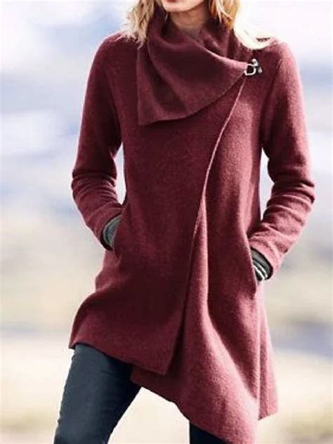 Buttoned Long Sleeve Coats And Jackets Zolucky Long Sleeve Outerwear