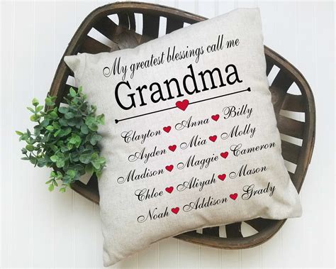 Personalized Mothers Day Pillow Nana Pillow T Birthday Etsy