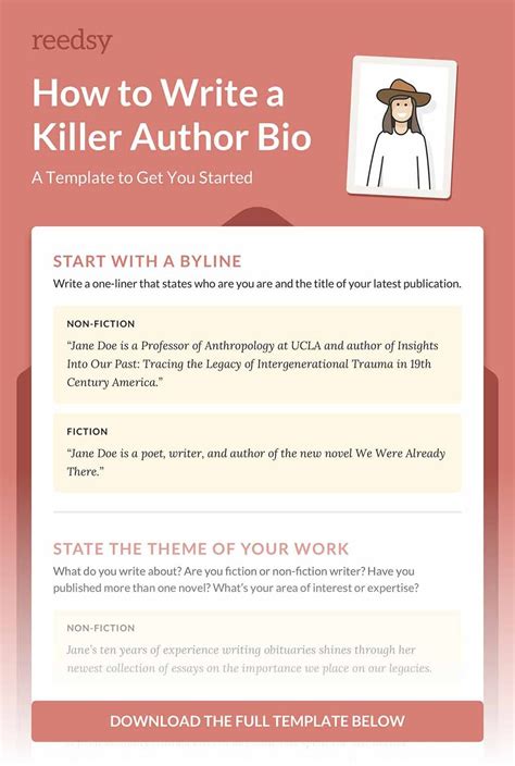 How to write an artist biography example. How to Write a Memorable Author Bio (with Template ...