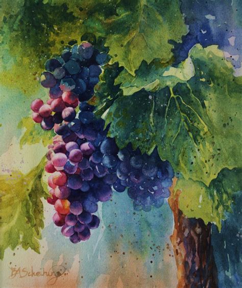 Grapes Painting In the finished painting, | Grape painting, Fruit painting, Painting