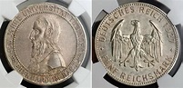 Moneda 5 Reichsmark República de Weimar (1918-1933) Plata 1927 Everardo ...