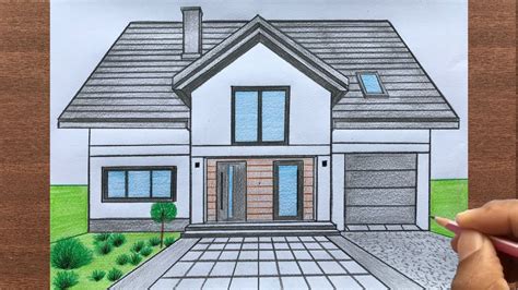 How To Draw A House Using One Point Perspective Step By Step For