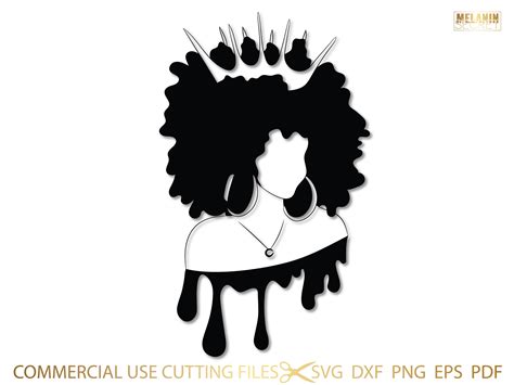 Queen Crown Drip Svg Black Woman Crown Svg Melanin Svg Afro Etsy Canada