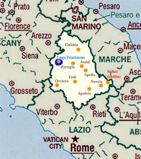 Carta geografica umbria e marche. Cartina di Umbria