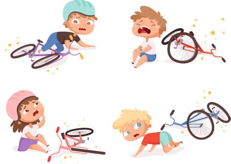 Cycling Accident Cartoon Vector Illustration Illustrations Royalty