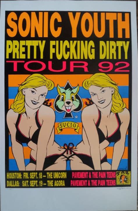 frank kozik 1992 sonic youth tour poster nevermind gallery