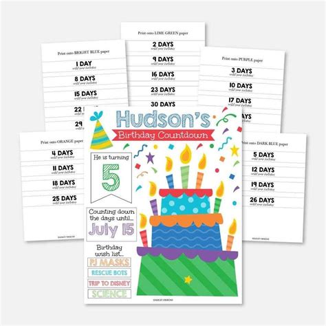 Birthday Countdown Calendar Printable For Kids Birthd