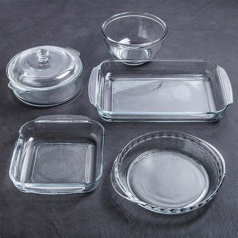 Libbey Baker S Basics Glass Bakeware Combo Set Of 6 Clear Kitchen Stuff Plus