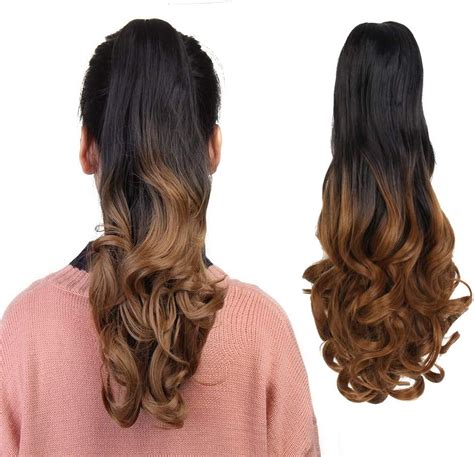 Neverland Beauty 20 Ombre Two Tone Long Curly Ponytail Big Wavy Claw