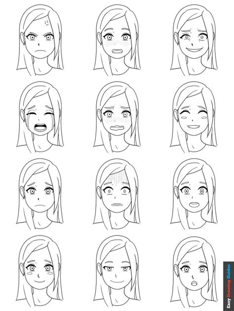 How To Draw Anime And Manga Facial Expressions Easy Step By Step
