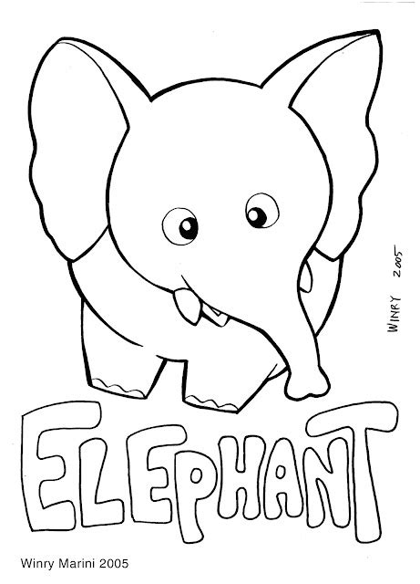Art And Lore Elephant Coloring Page Mewarnai Gajah