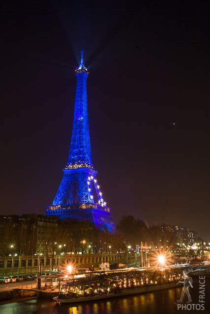 Eiffel Tower In Blue Eiffel Tower France In Photos