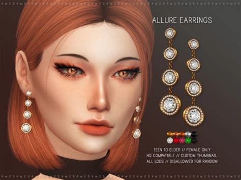 4w25 Allure Earrings The Sims 4 Download Simsdomination