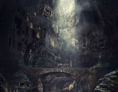 Ancient City In The Cave Abyss Behance