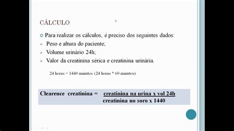 Clearance De Creatinina Cálculo