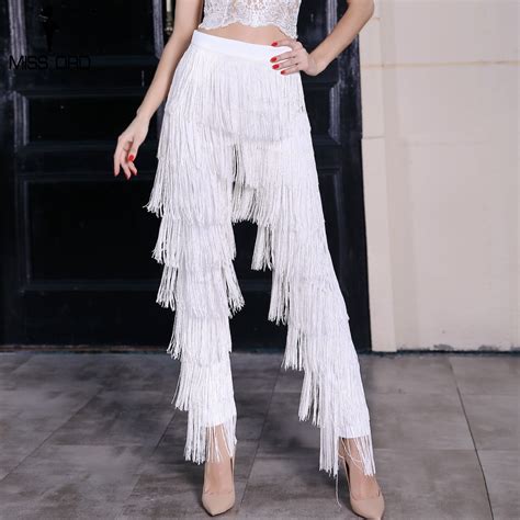 Missord 2019 Fashion High Waist Tassel Zip Pants Ft4799 In Pants