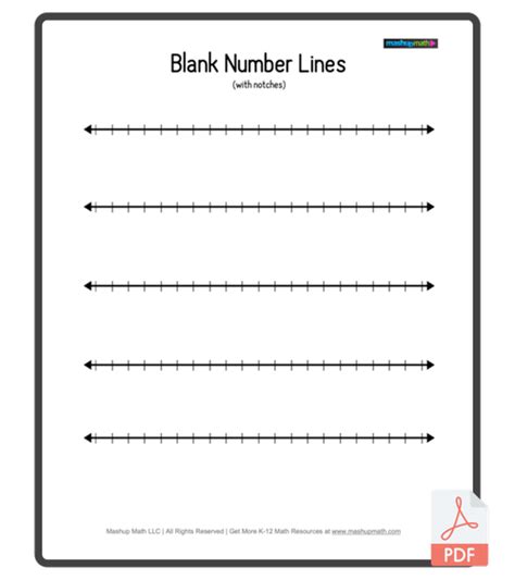 Free Blank Number Lines—all Grade Levels — Mashup Math