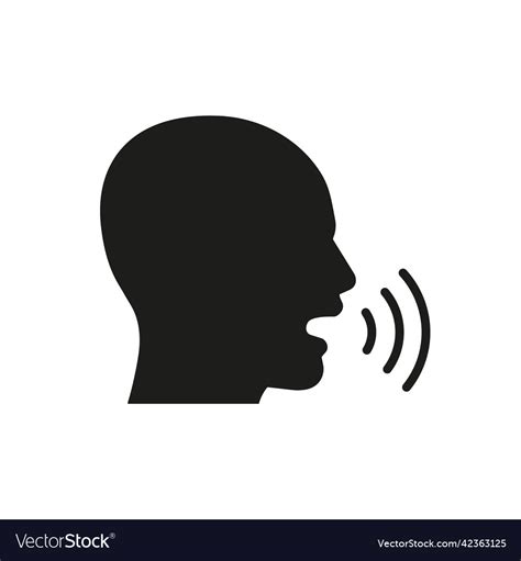 Silhouette Of Speaking Head Royalty Free Vector Image