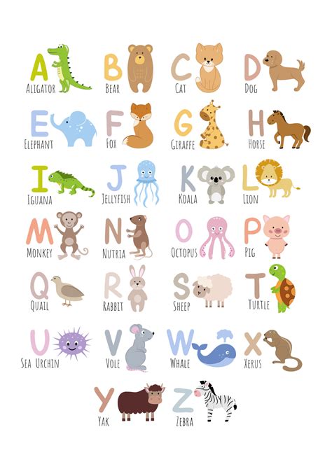 Alfabeto Animal En Ingles Para Imprimir Imagui Images