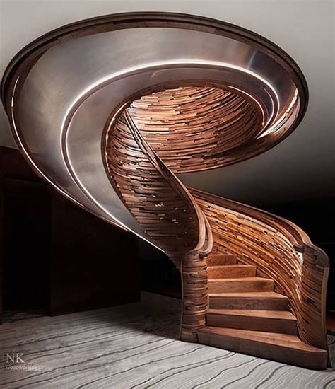 2017 Award Winner Best Curved Stair Modern Design Spiral Stairs