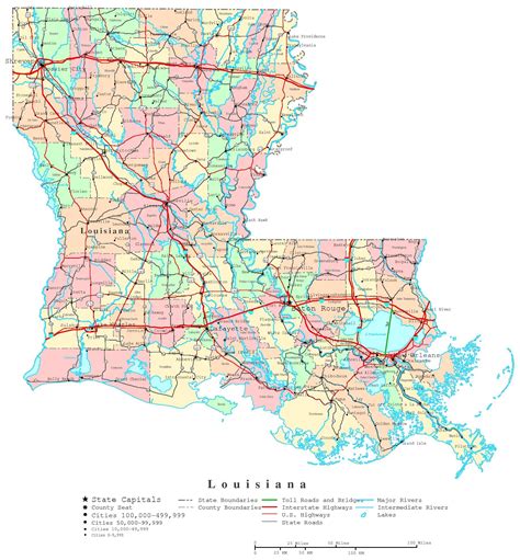 Printable Road Map Of Louisiana