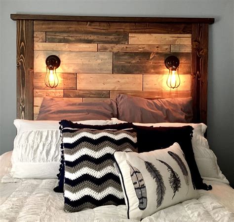 Pallet Style Headboard With Lights By Knotty Timber Co Https M