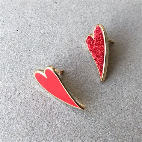 Stylized Hearts Enamel Pin Set By Anitaivancenko On Etsy Heart Enamel