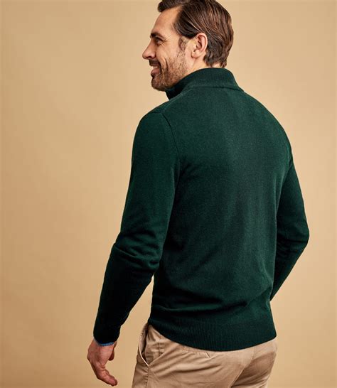 Racing Green Mens Cashmere And Merino Zip Neck Sweater Woolovers Us