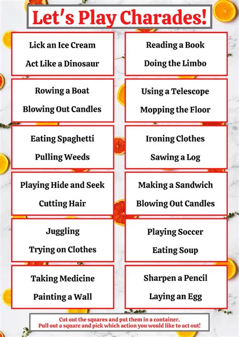 Charades Ideas For A Fun Game Night