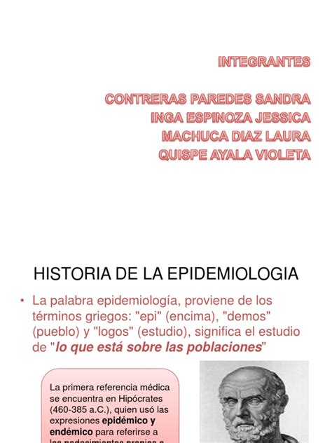 Historia De La Epidemiologia Diapos 1 Epidemiología Epidemias