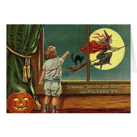 Vintage Halloween Witch Card Zazzle