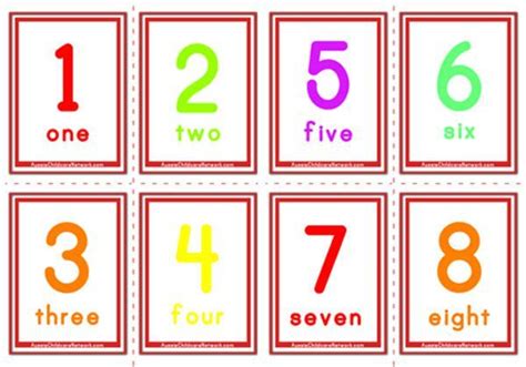 Flashcards Of Numbers And Number Words 1 To 20 Flashcards 1 Flashcards