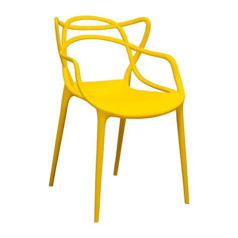 Mod Made Modern Plastic Yellow Loop Dining Side Chair Set Of 2 Mm Pc