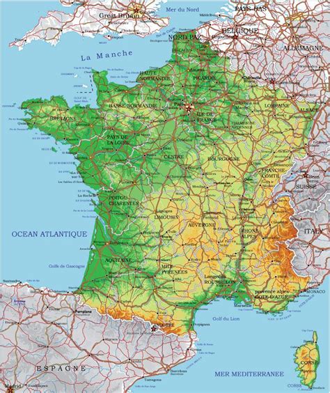 Editable Map Of France