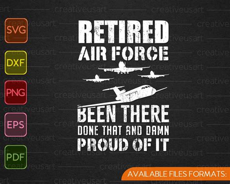 Retired Air Force Retirement Svg Png Files Creativeusarts