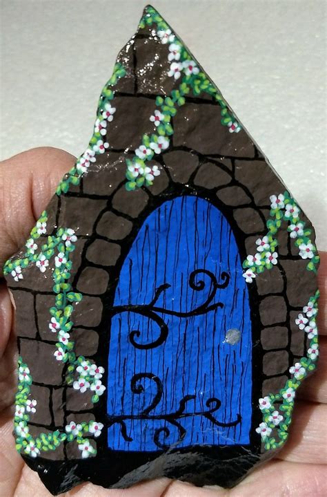 Fairy Door Painted Rock Rock Painting Patterns Rock Painting Ideas