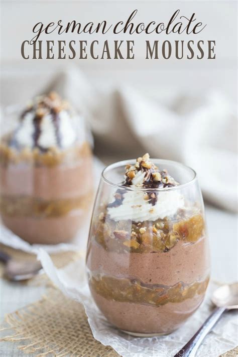 It is made with white chocolate, instead of using sugar and lots of lemon juice, make sure you use organic lemons it makes all the difference. German Chocolate Cheesecake Mousse - Baking A Moment